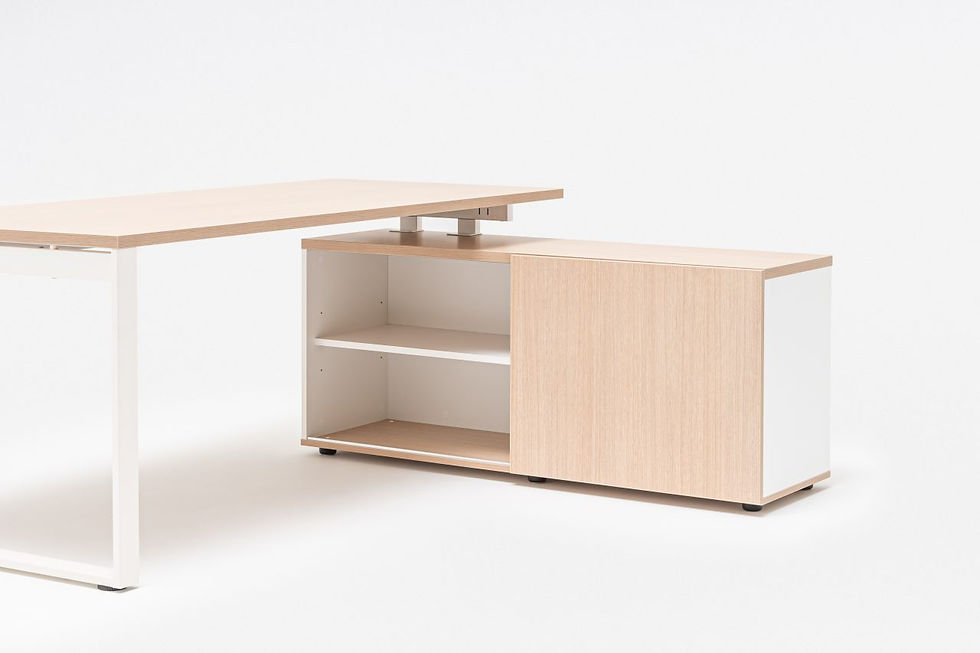 Thumbnail: Bureau avec meuble de rangement NETUP  - Piétement Boucle