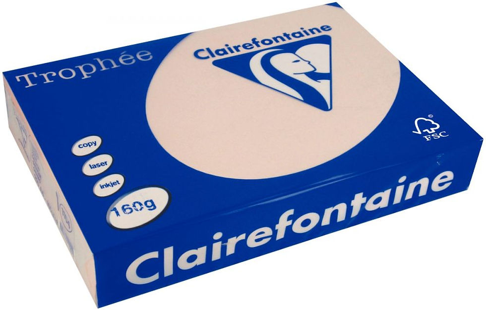 Paquet de 250 feuilles de papier 160g de format A4 saumon TROPHEE CLAIREFONTAINE