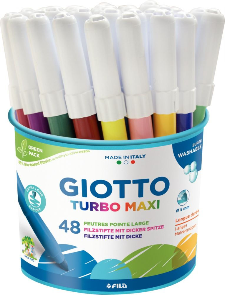 Pot de 48 feutres Turbo pointe extra large couleurs assorties