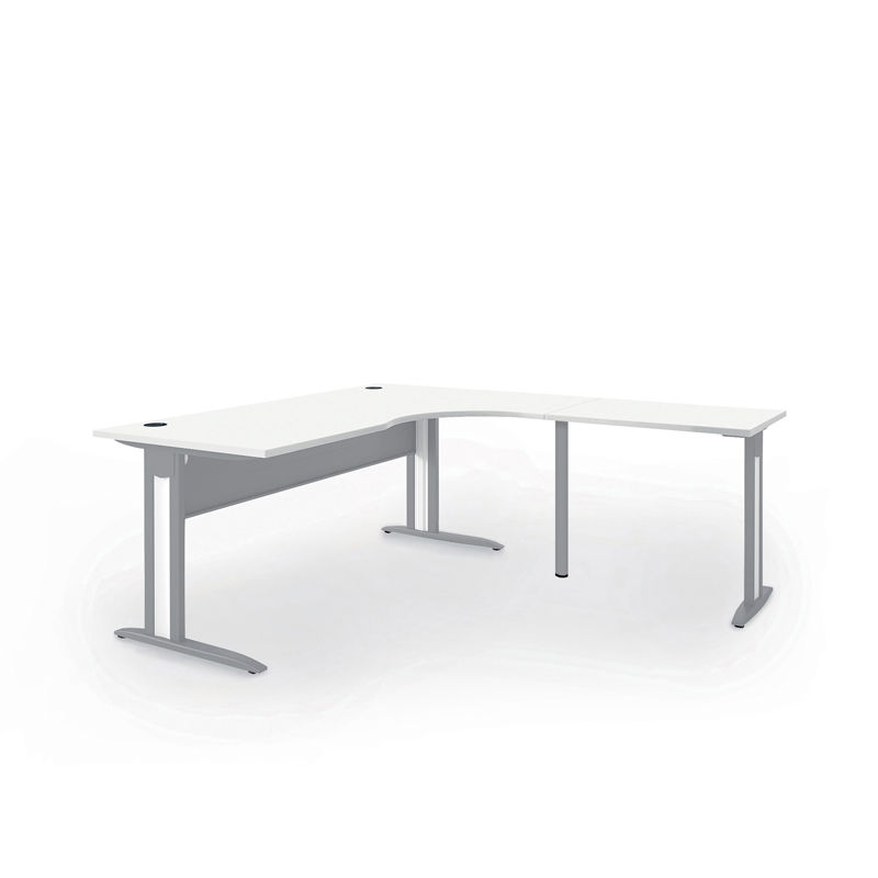 Thumbnail: Retour  pour table de bureau HARRY - Piétement Blanc