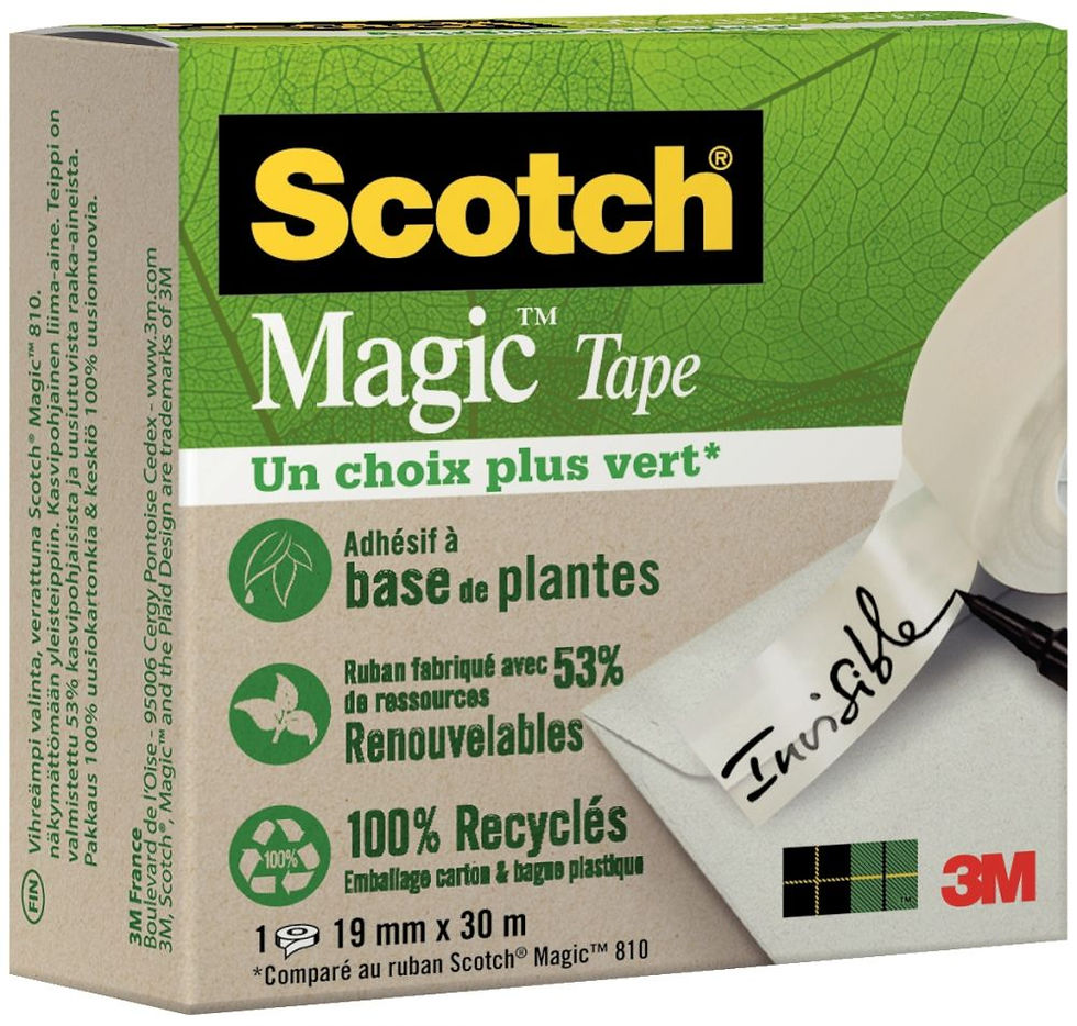 Rouleau adhésif invisible scotch Magic green, dimensions : 19mm x 30m