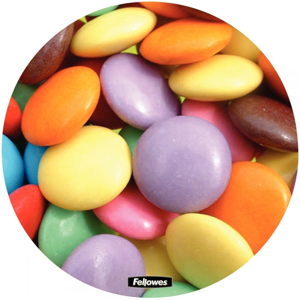 Tapis de souris rond en plastique dur décor bonbon