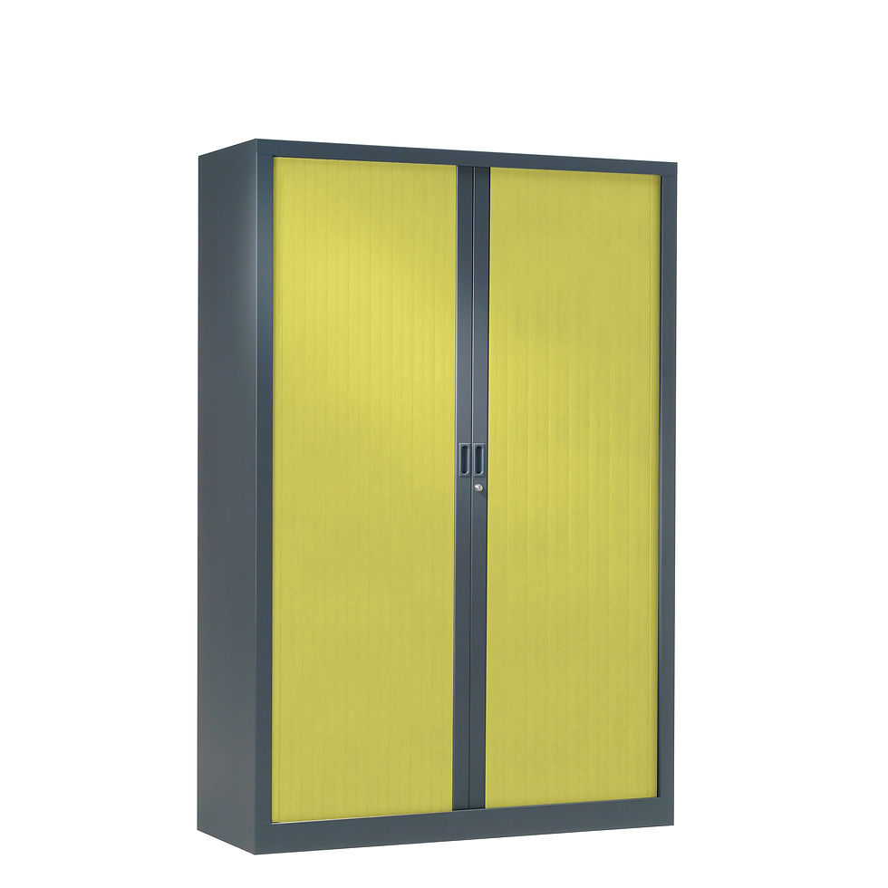 Miniature : Armoire à rideaux bicolore 160 x 100 cm - Corps gris anthracite - Rideaux Color