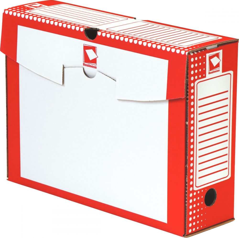 Paquet de 25 boîtes à archives carton rigide dos de 10 cm rouge