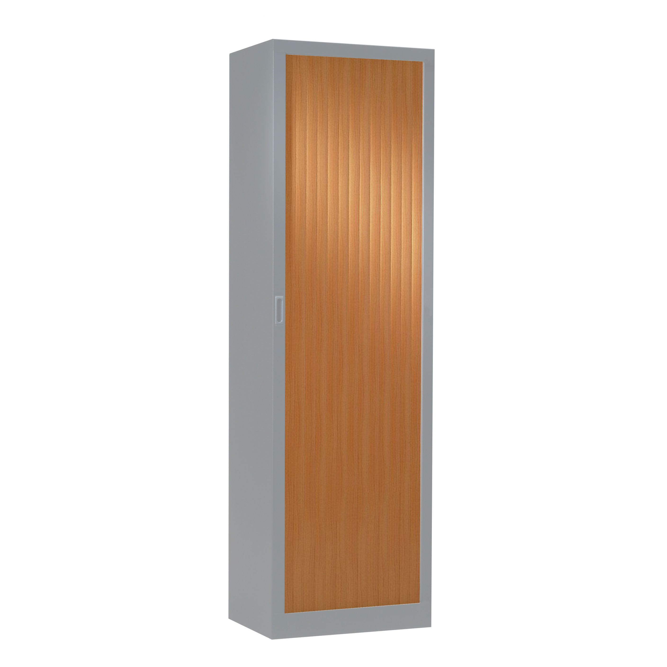 Armoire à rideaux bicolore 198 x 60 cm - Corps Aluminium - Rideaux bois