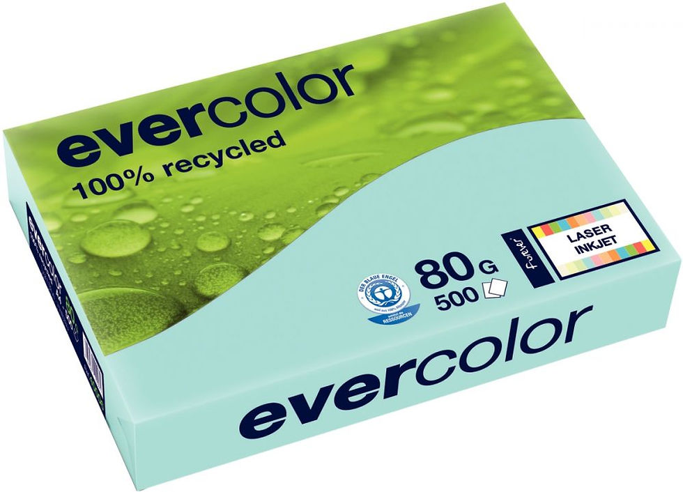 Ramette de 500 feuilles de papier recyclé 80g de format A3 bleu clair EVERCOLOR