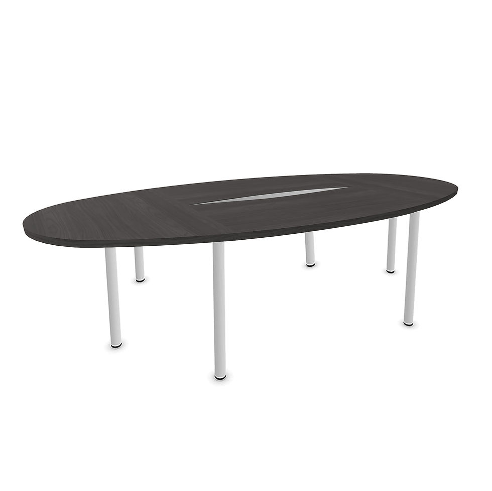 Miniature : Table elliptique Woodwork - Piétement rond - Capacité 10 personnes