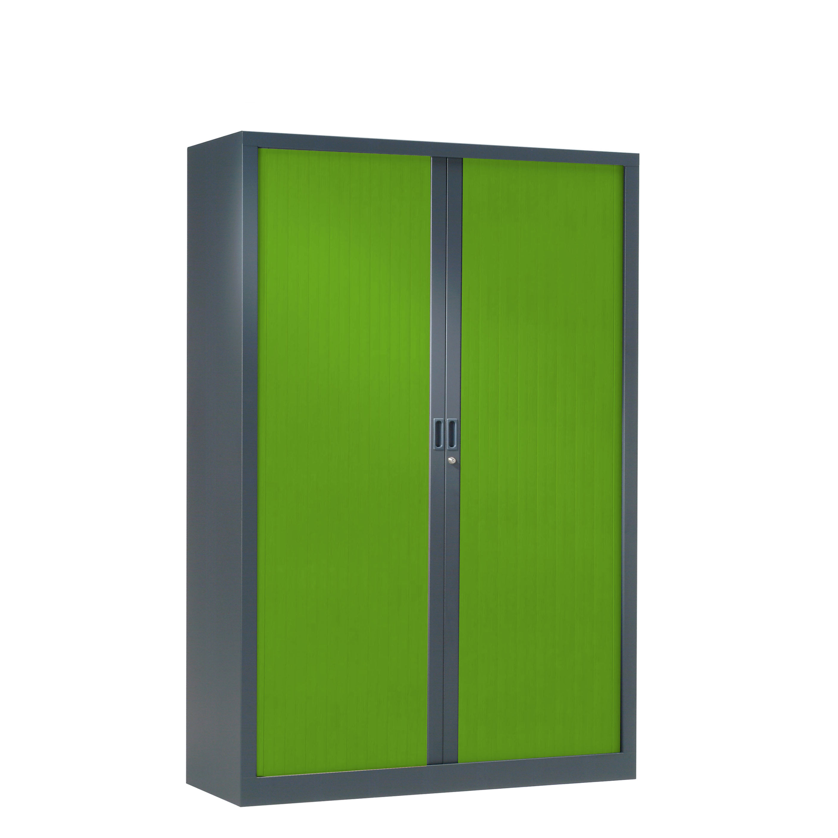 Armoire à rideaux bicolore 160 x 120 cm - Corps gris anthracite - Rideaux Color