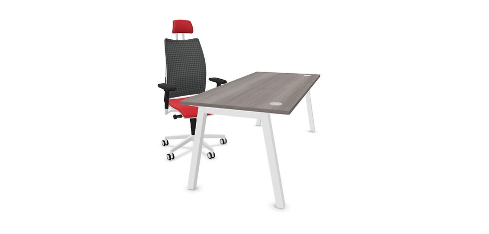 Miniature : Table de bureau SHARING - Piétement Blanc