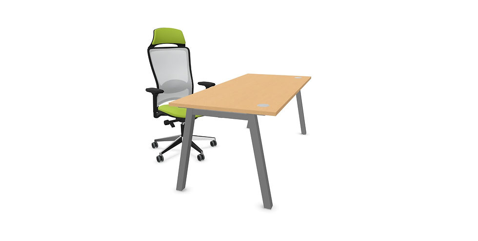 Thumbnail: Table de bureau SHARING - Piétement Gris Aluminium