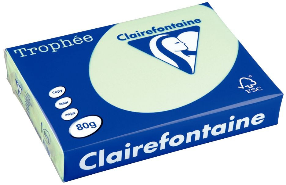 Ramette de 500 feuilles de papier 80g de format A3 vert TROPHEE CLAIREFONTAINE