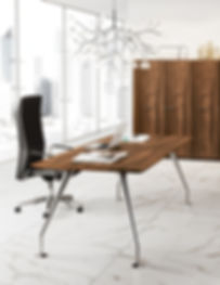 Bureau droit MOSES - Piétement Chrome