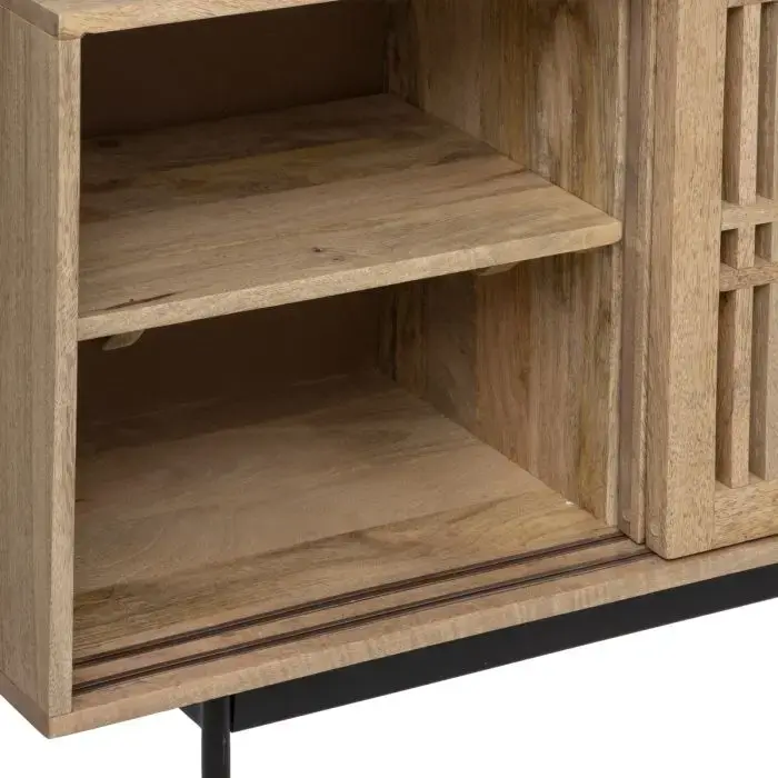 Miniature : Meuble TV BAOLI , métal & manguier, finition laquée