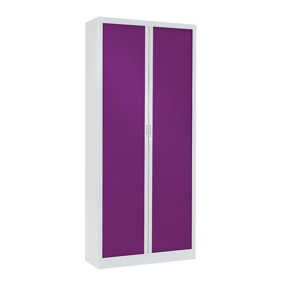 Thumbnail: Armoire à rideaux bicolore 198 x 80 cm - Corps blanc - Rideaux Color