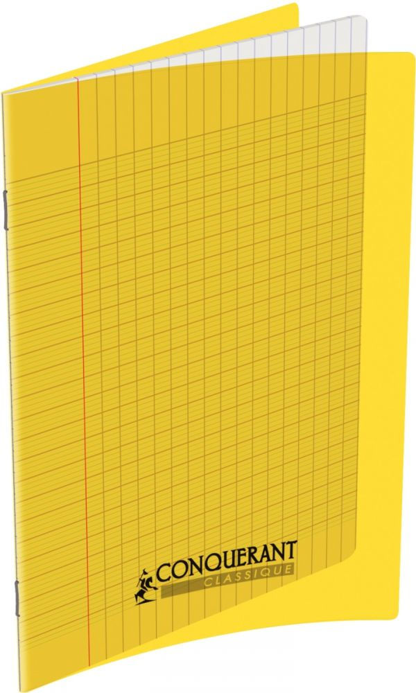 cahier 32 pages 17x22 cm, double ligne 3 mm interligne et verticale / uni, 90 g