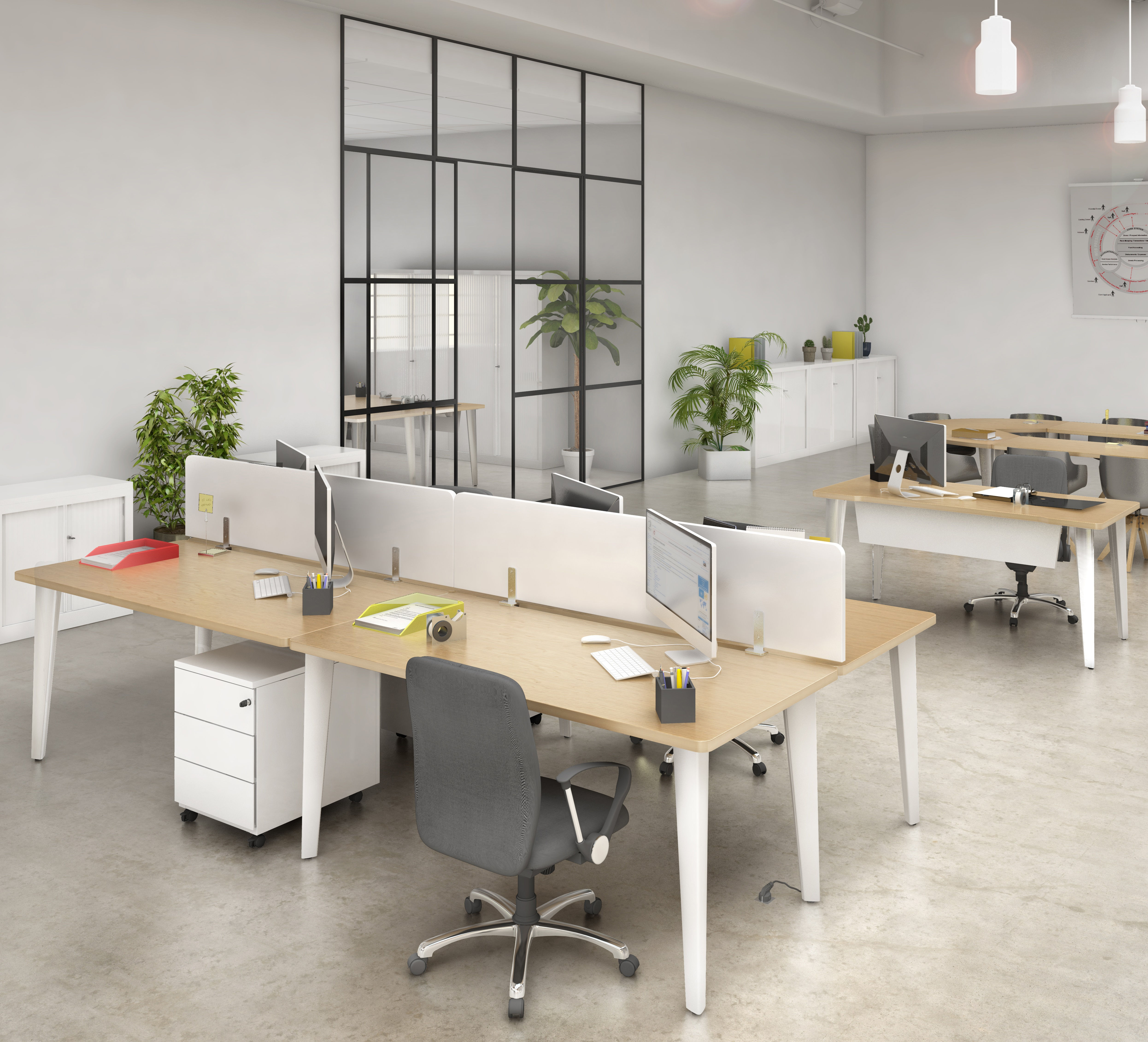 Structure partagée Allegrine - Piétement Blanc