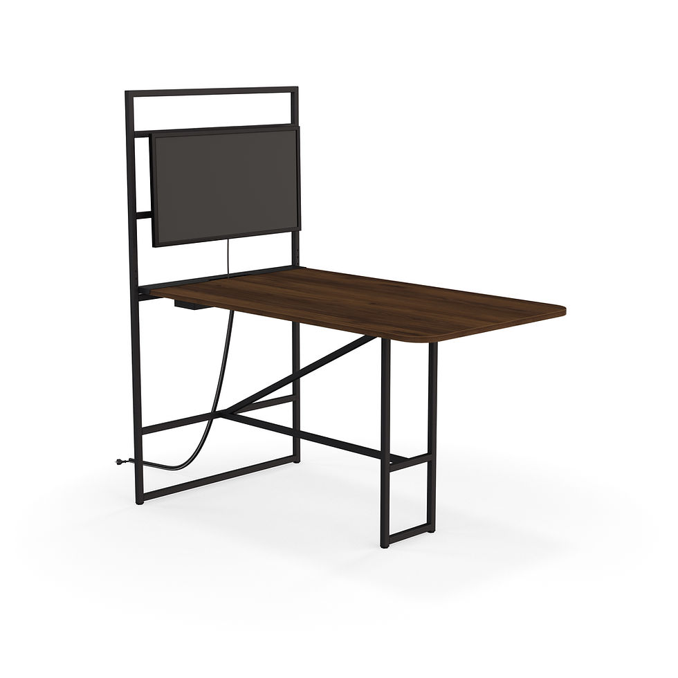 Thumbnail: Table haute connectée avec réhausse pour support écran ALMA