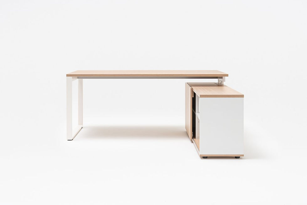 Thumbnail: Bureau avec meuble de rangement NETUP  - Piétement Boucle