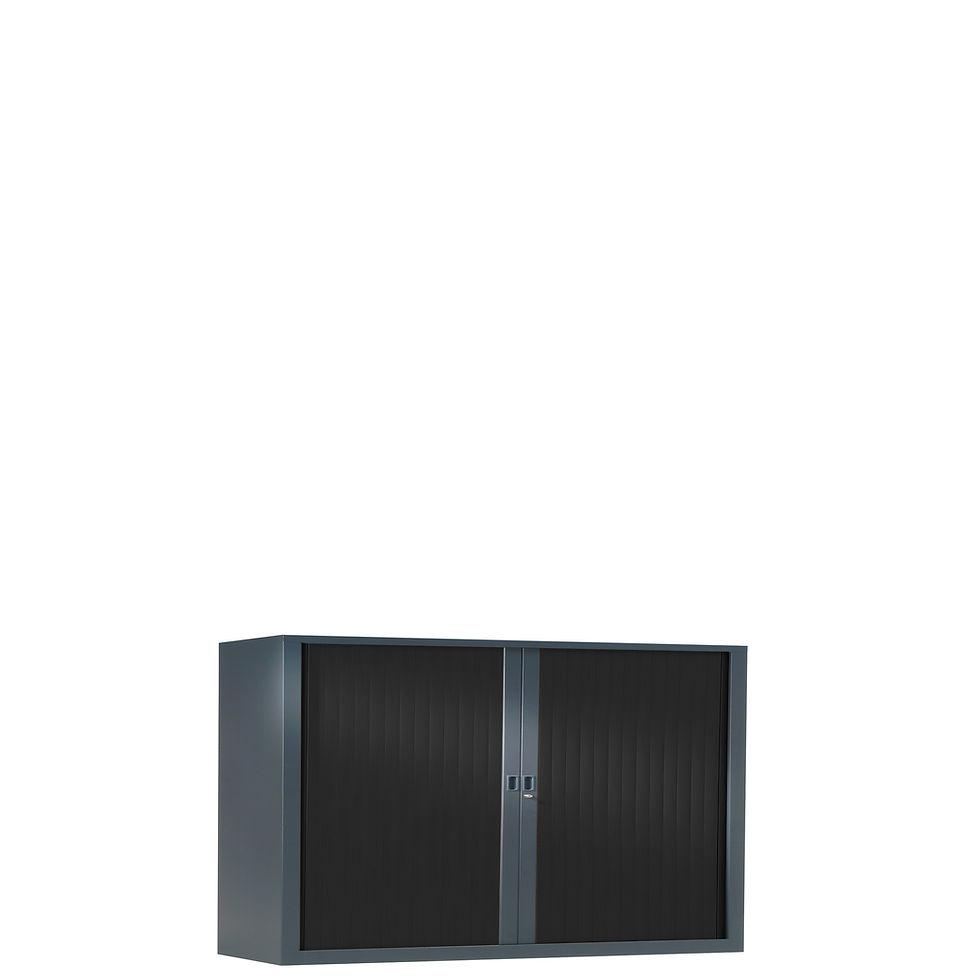 Thumbnail: Armoire à rideaux bicolore 69.5 x 100 cm - Corps gris anthracite - Rideaux Color