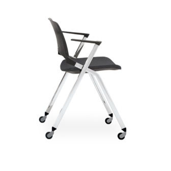 Chaise EMILE avec accoudoirs - Piétement sur roulettes