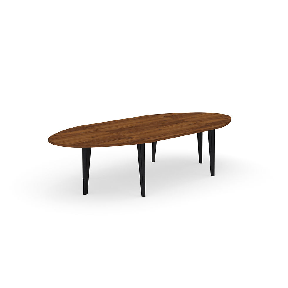 Thumbnail: Table ovale Woodwork - Piétement métal triangulaire - Capacité 10 personnes