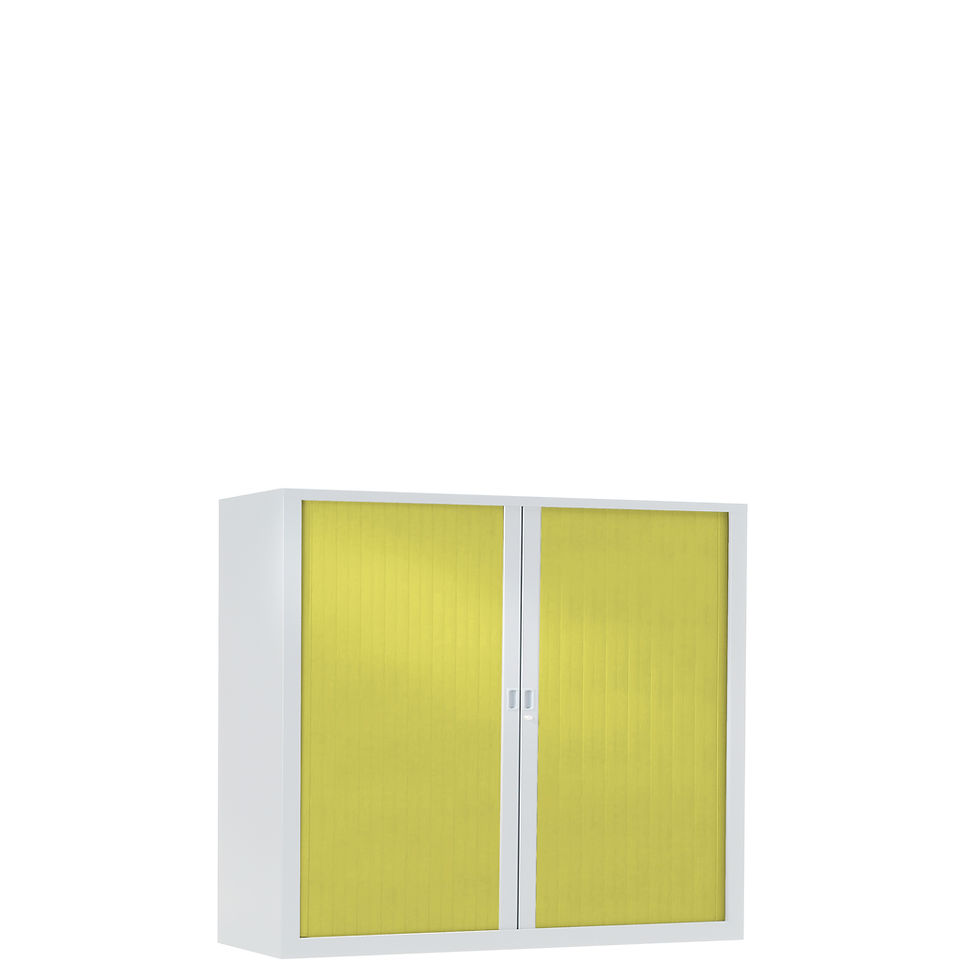 Miniature : Armoire à rideaux bicolore 100 x 120 cm - Corps blanc - Rideaux Color