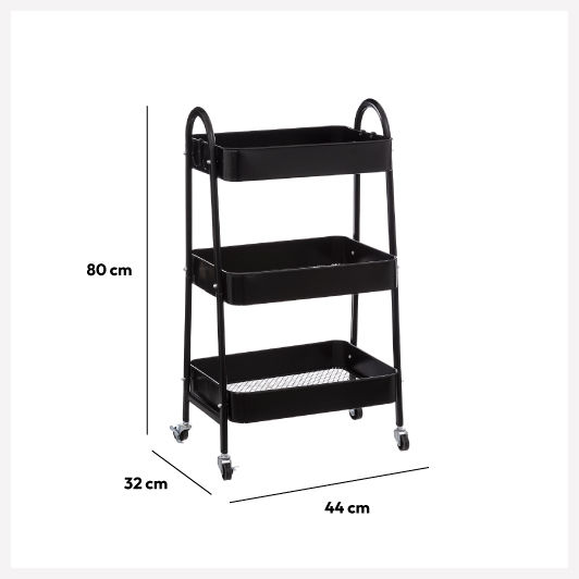 Thumbnail: Desserte petit modèle 3 niveaux en métal