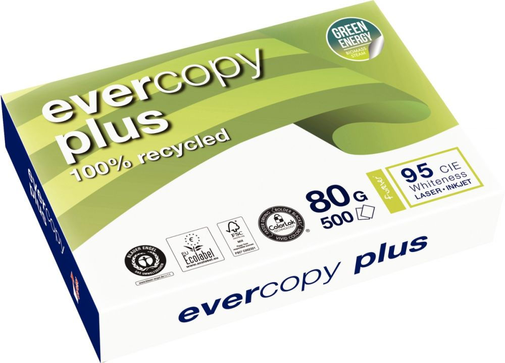 Rame de 500 feuilles de papier blanc 80g de format A3 EVERCOPY PLUS