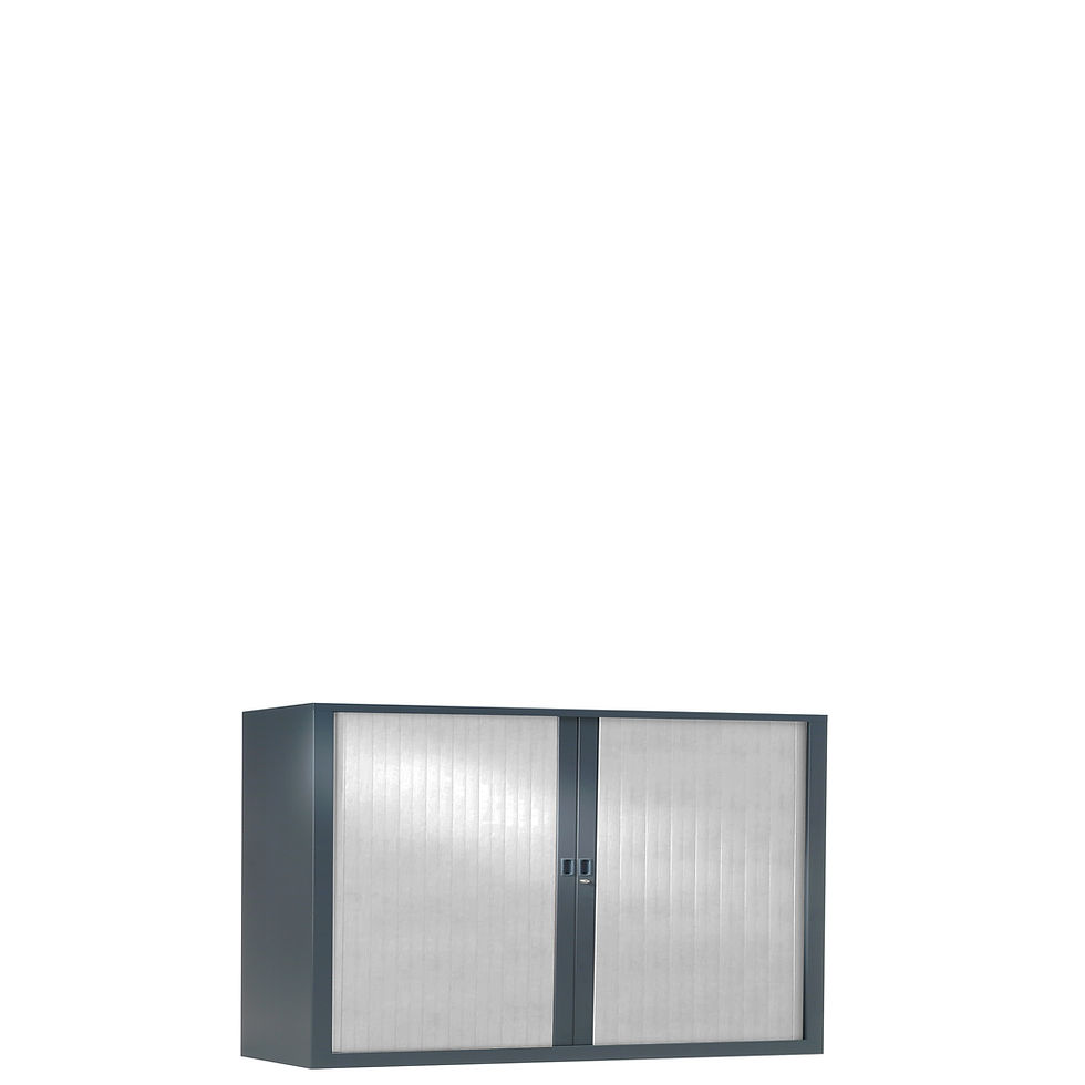Thumbnail: Armoire à rideaux bicolore 69.5 x 100 cm - Corps gris anthracite - Rideaux Color