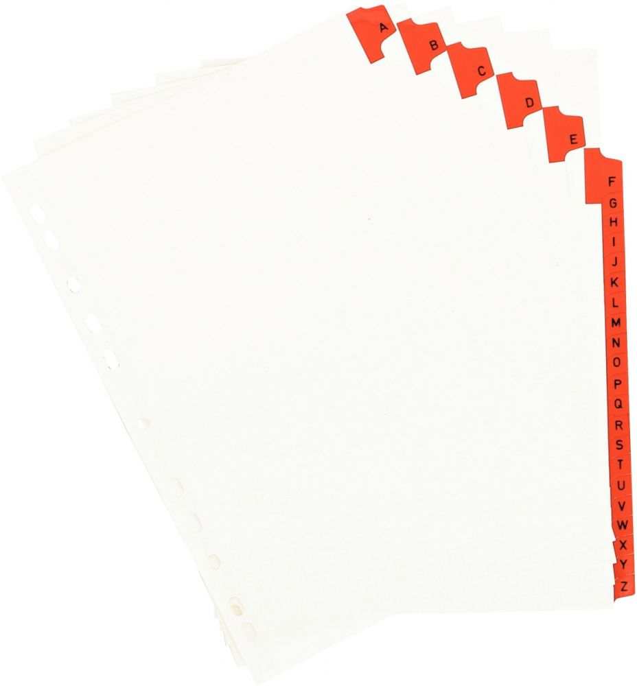 Jeu de 26 intercalaires alphabétiques touches renforcées format 21x29,7 cm