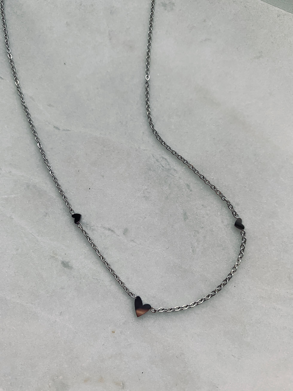 Thumbnail: TINY LOVE NECKLACE - GOLD & SILVER