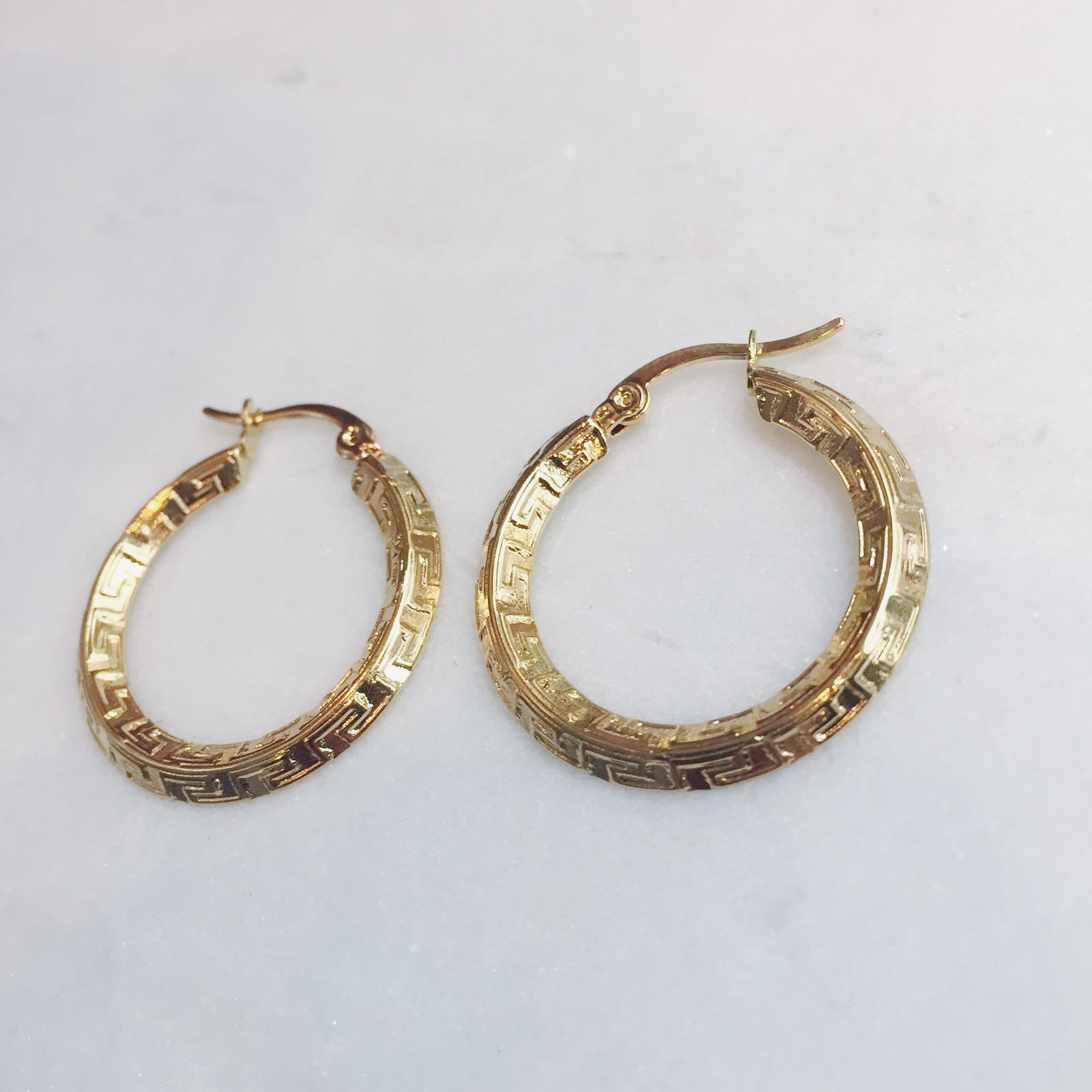 TAKE ME TO GREECE HOOPS - 2 SIZES