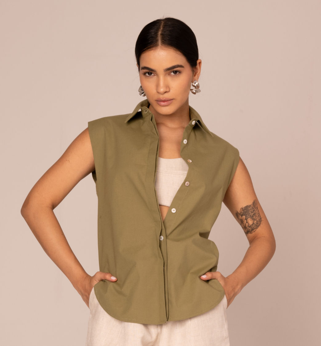 Camisa Camile muscle tee tricoline