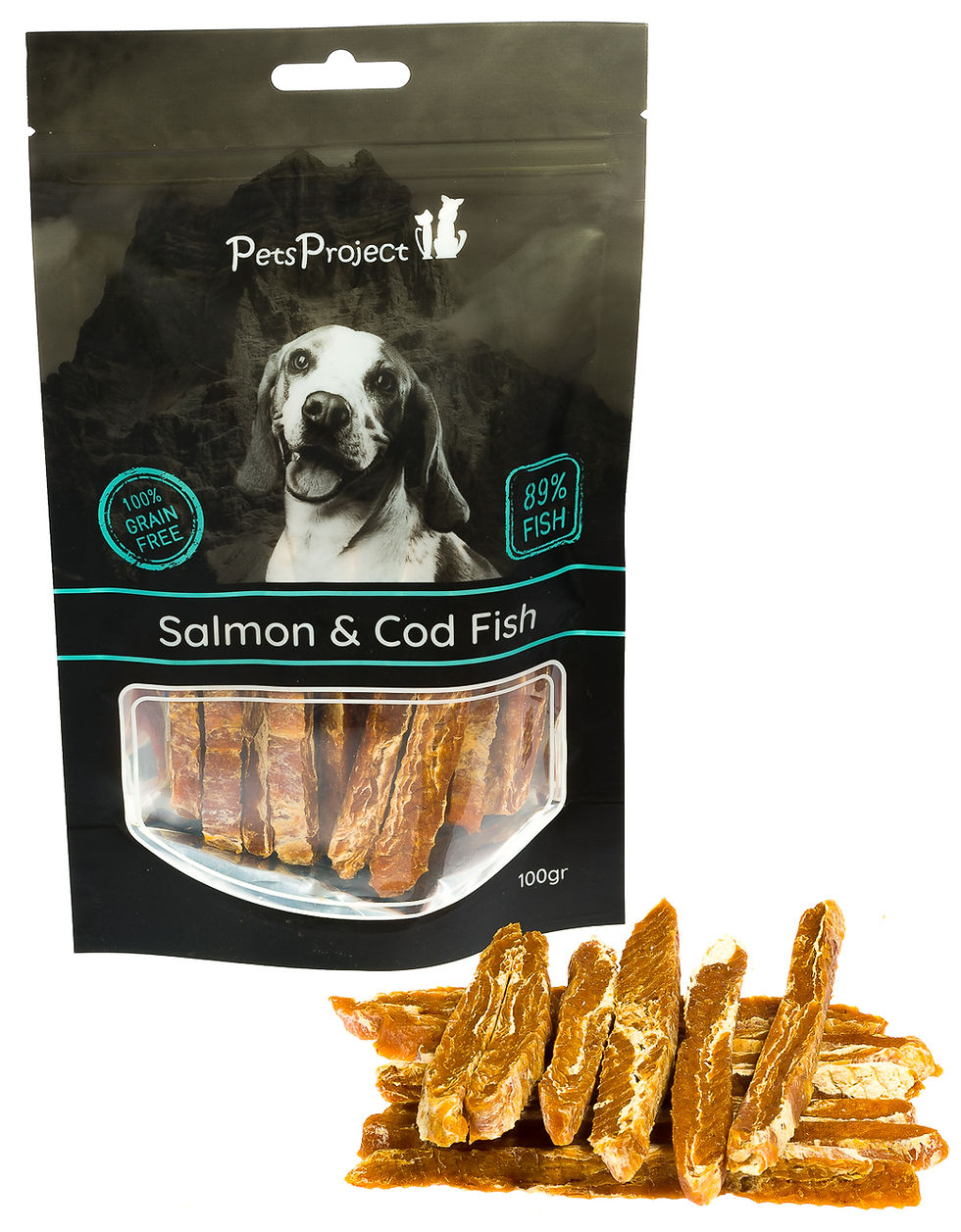 חטיף לכלב רצועות סלמון ודג קוד 100 גרם