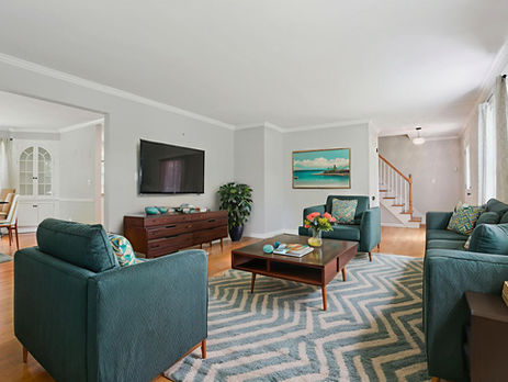 Virtually staged living room