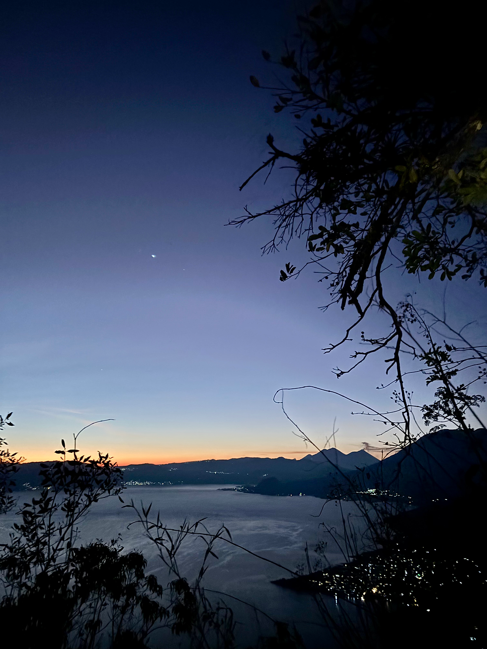 finally some light emerging on our treacherous hike in the darkness