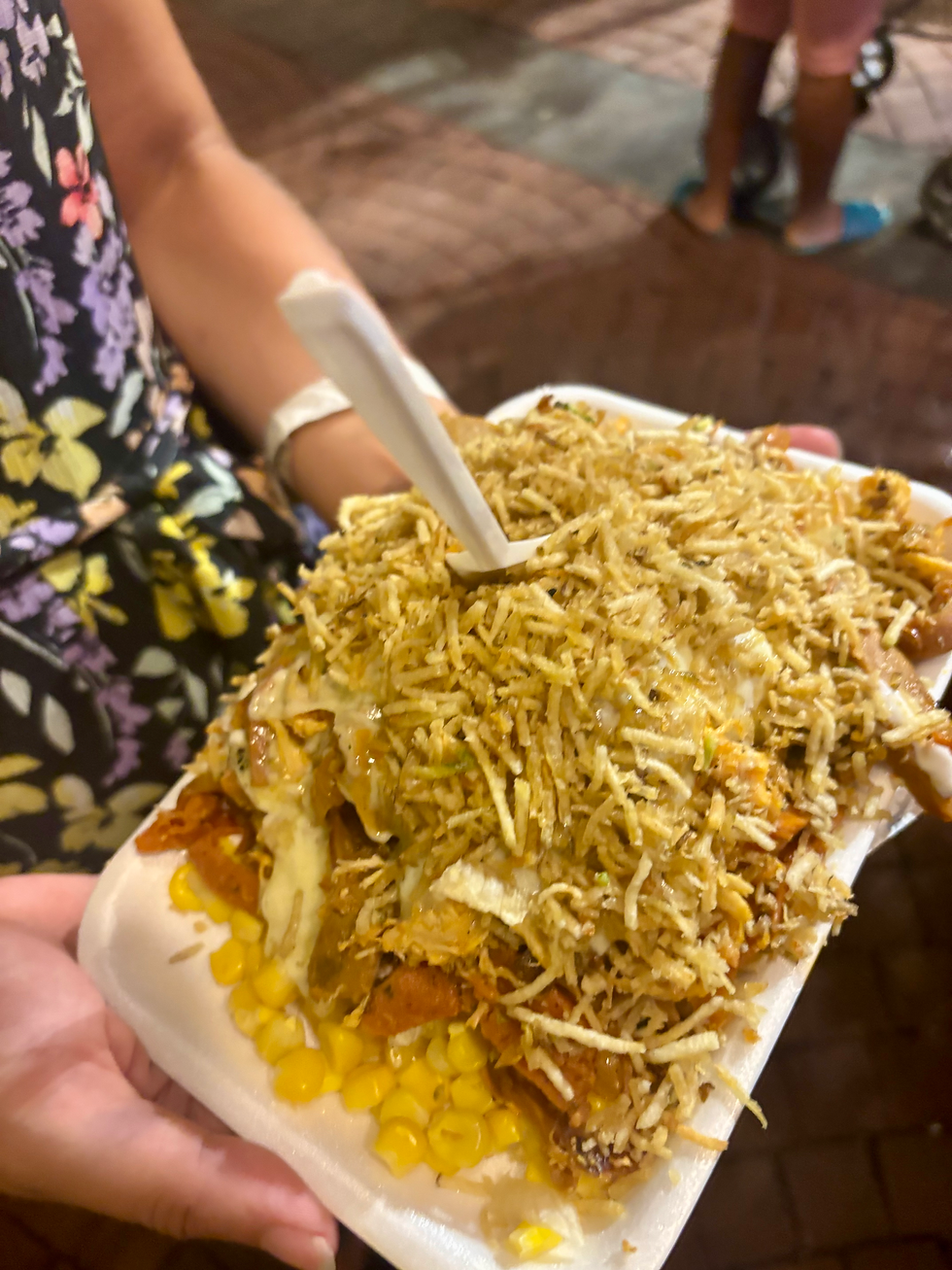 We saw loads of Colombians with this street food but have no clue what it consisted of