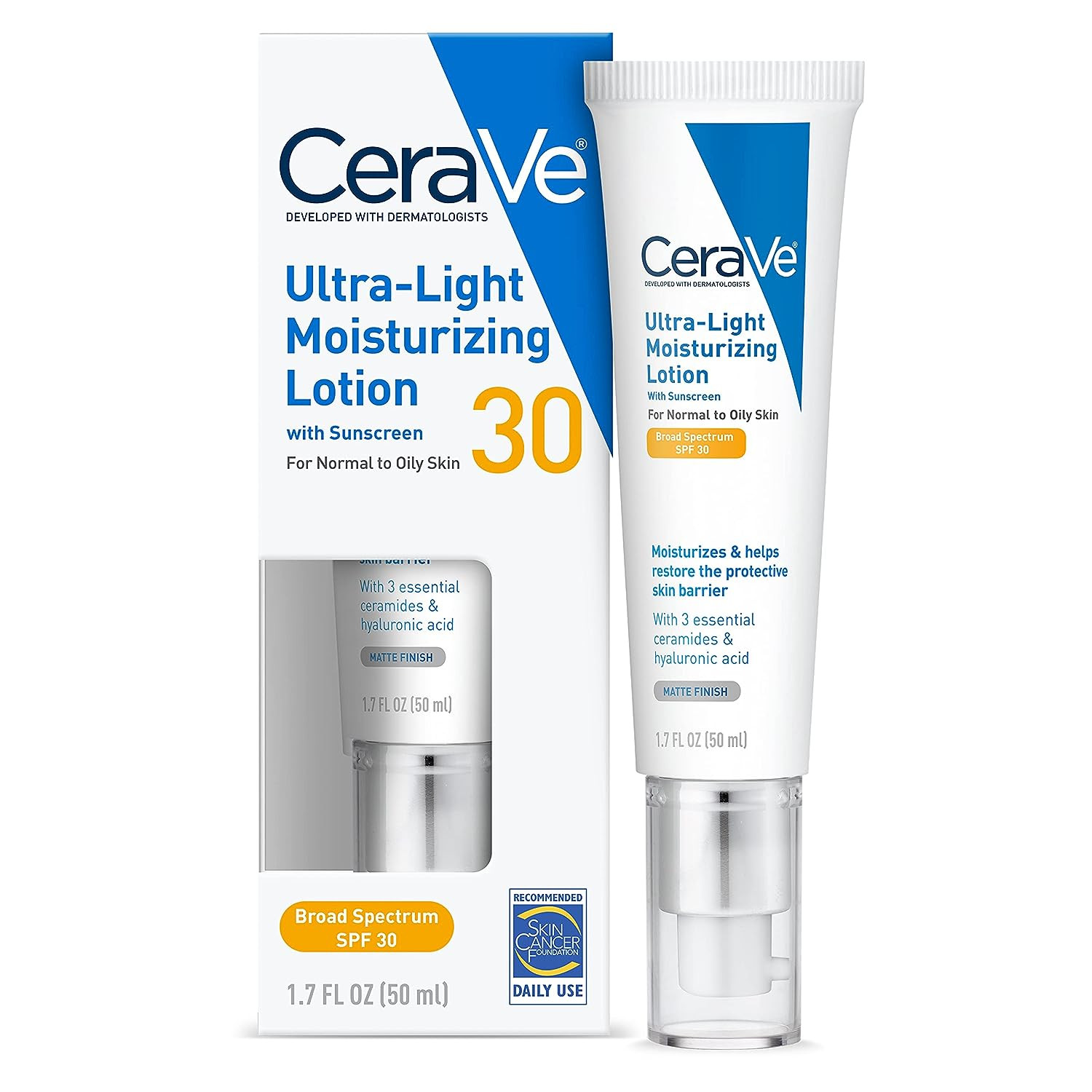 CeraVe Ultra-Light moistirizing lotion 臉部專用保濕/防曬乳液 (SP 30 ) 適合每天使用, 1.7 盎司oz