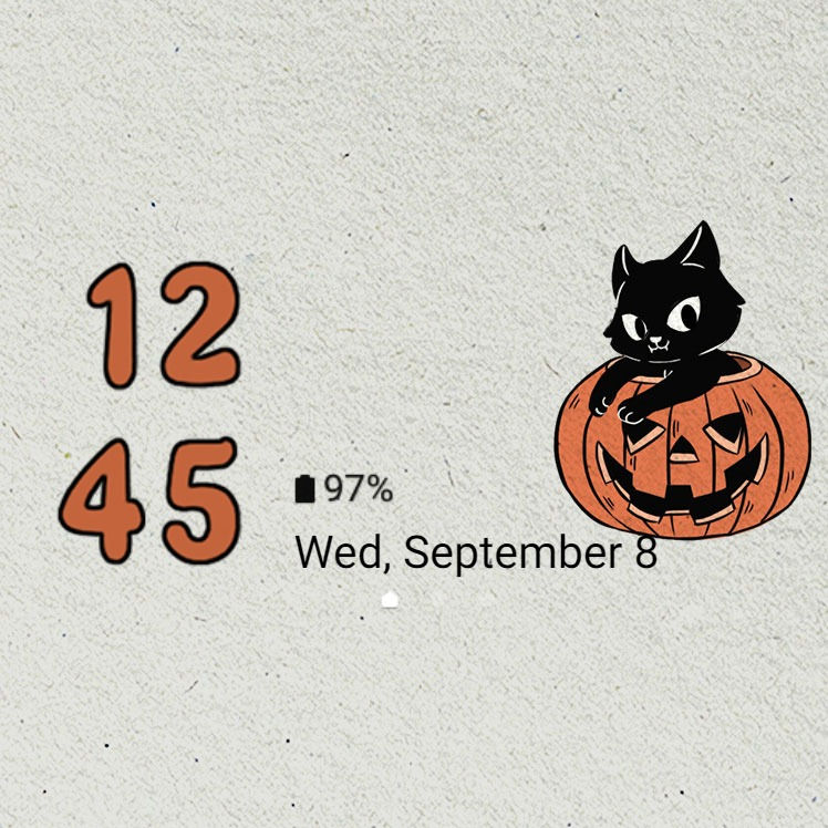 縮圖：Halloween Cat And Pumpkin