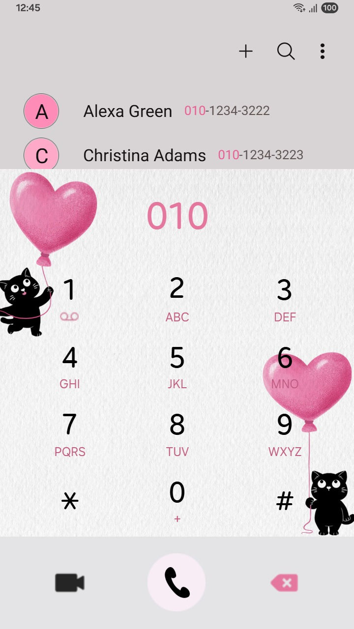 縮圖：Cute Black Cat And Pinky Glossy Heart Balloon