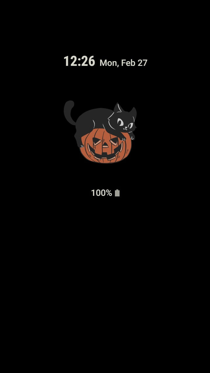 縮圖：Halloween Cat And Pumpkin
