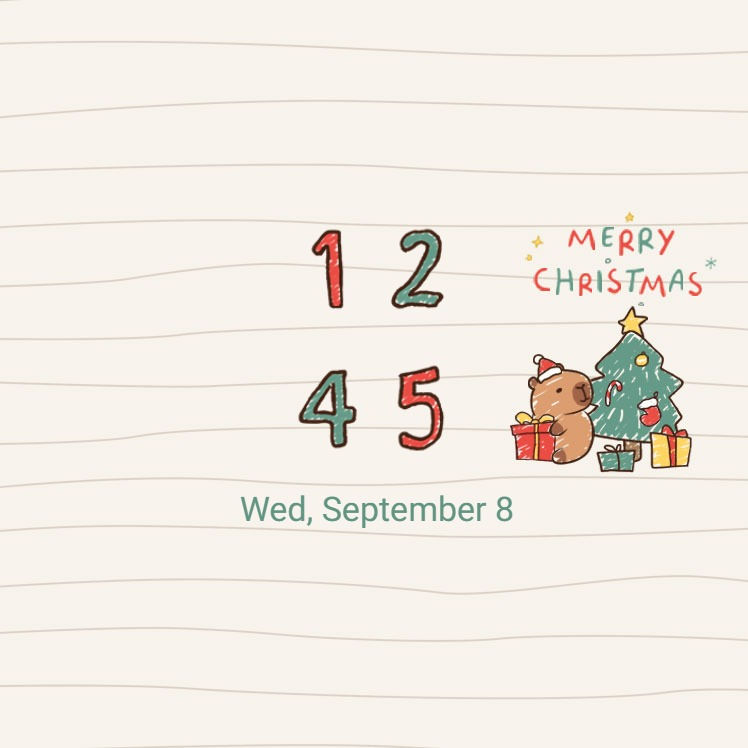 縮圖：Cute Doodles Capybara Merry Christmas