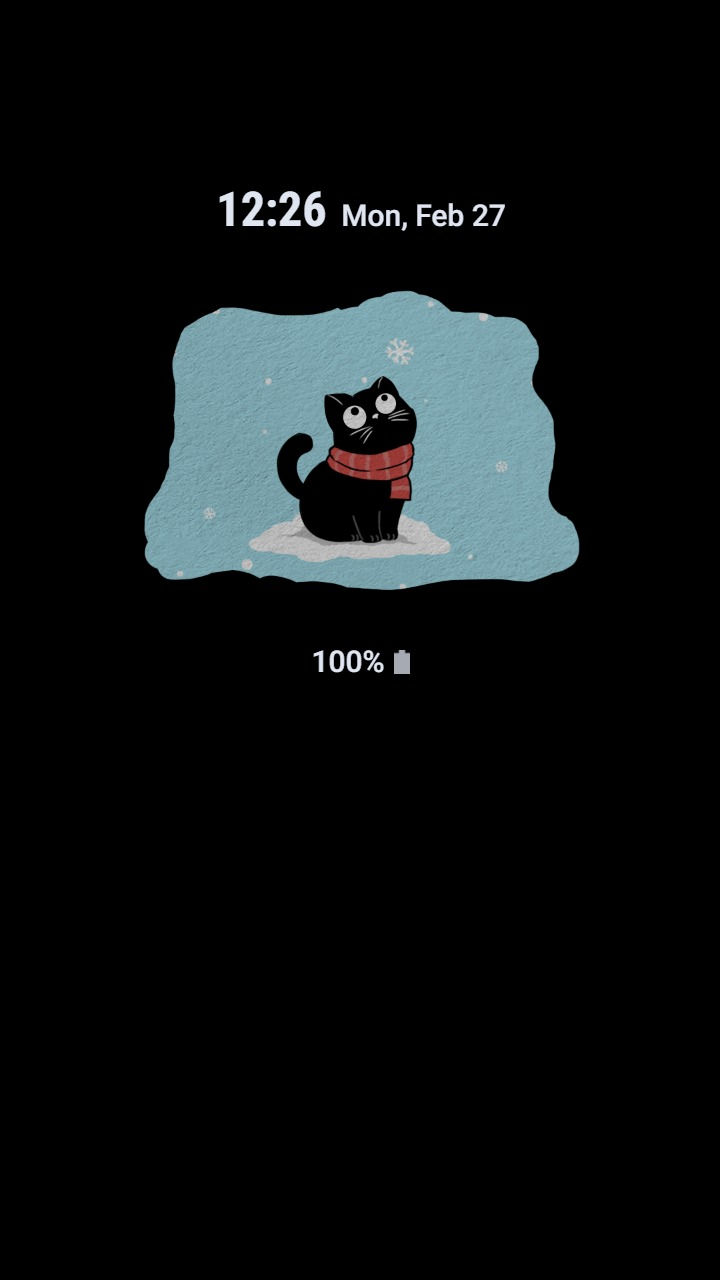 縮圖：Let it Snow_Cute Winter Black Cat
