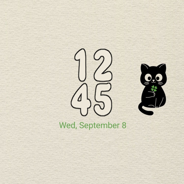 Thumbnail: Cute Lucky Black Cat And Four Leaf Clover