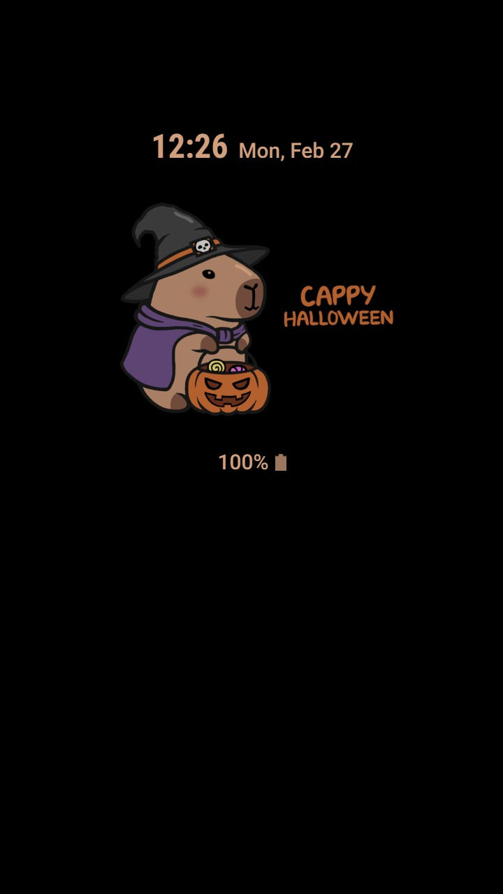 縮圖：Cappy Halloween_Cute Cabybara with Jack O Lantern