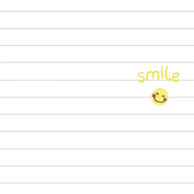 縮圖：Animated Cute Smile Face Notebook Paper (Live)