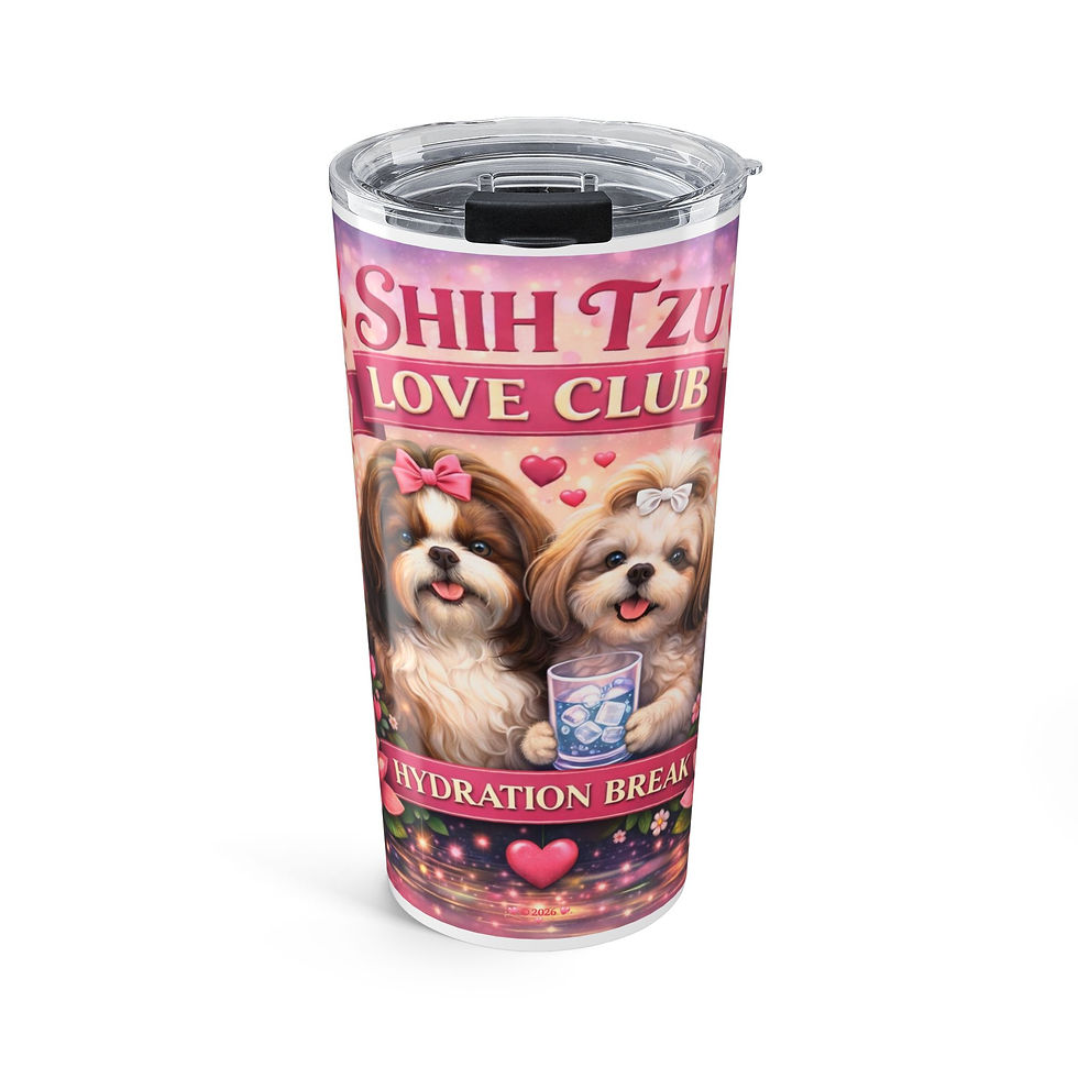 Thumbnail: Shih Tzu Love Club Hydration Break Tumbler 20oz | Hot-Cold Travel Cup