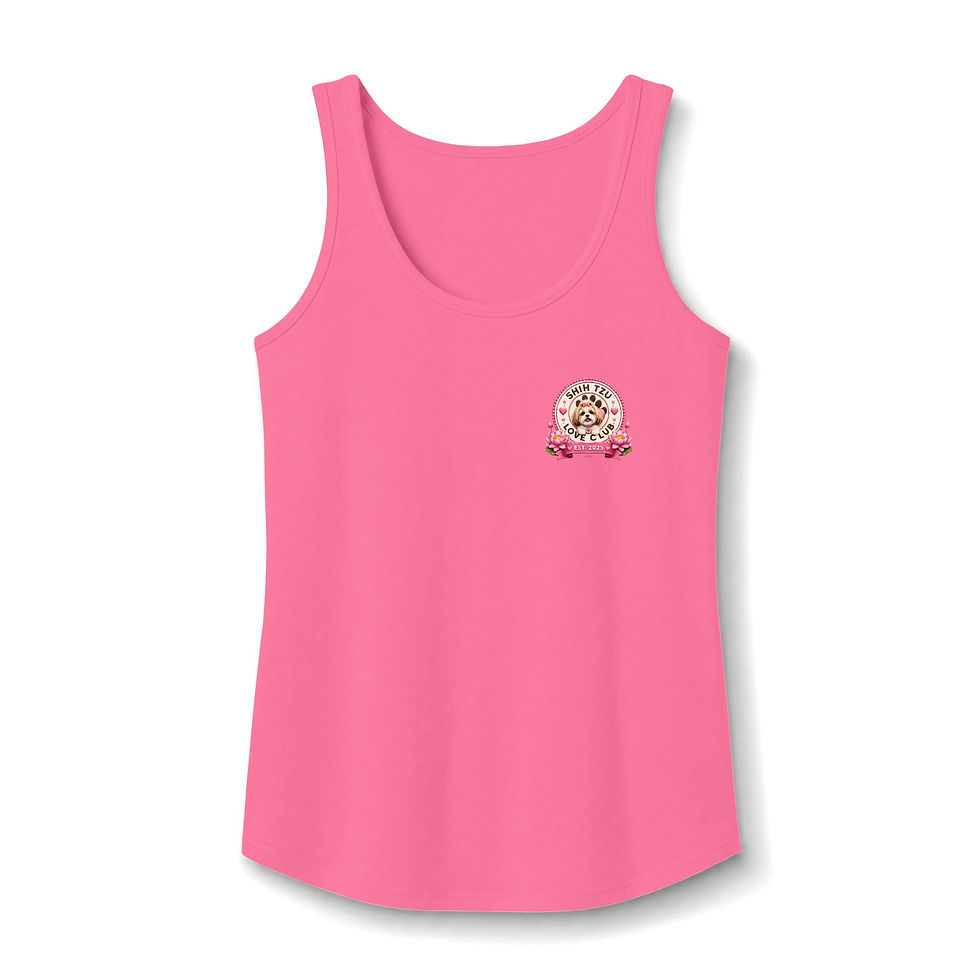 Thumbnail: Namaste Bitches Shih Tzu Dogs Tank Top | Floral Lotus Yoga Dog Love