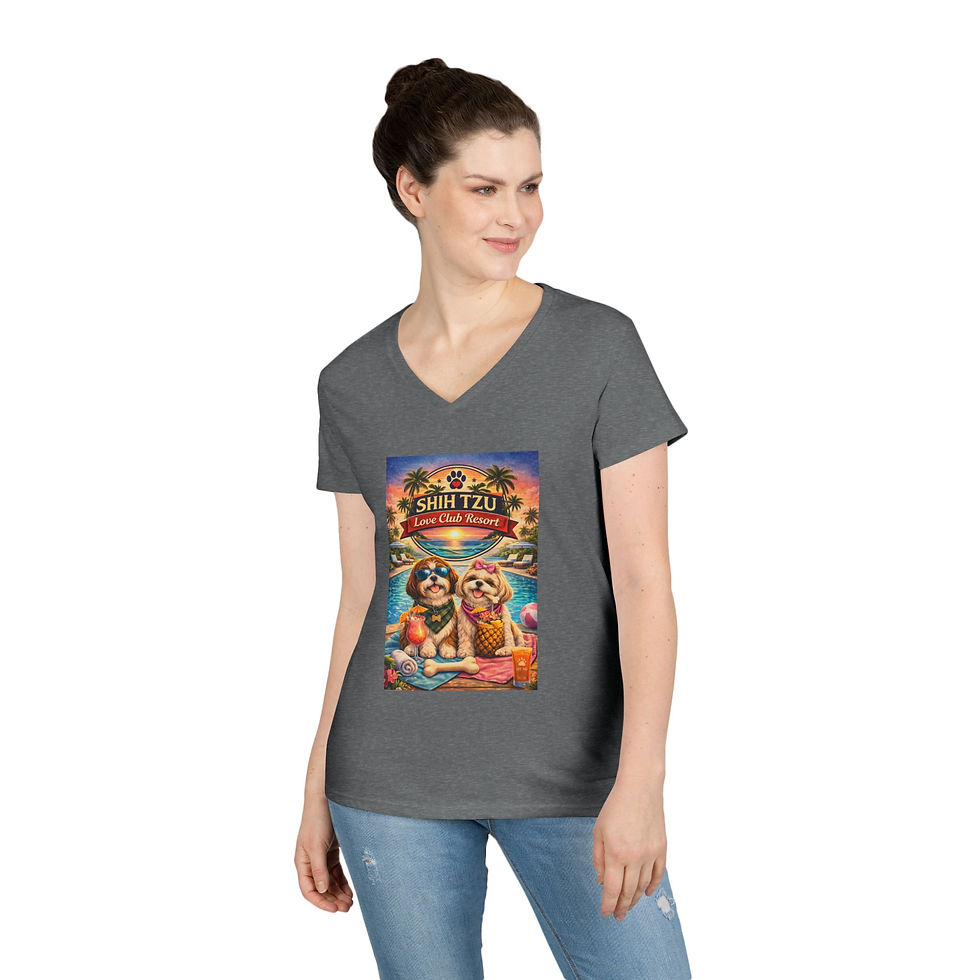Thumbnail: Shih Tzu Love Club Resort T-Shirt | Ladies V-Neck