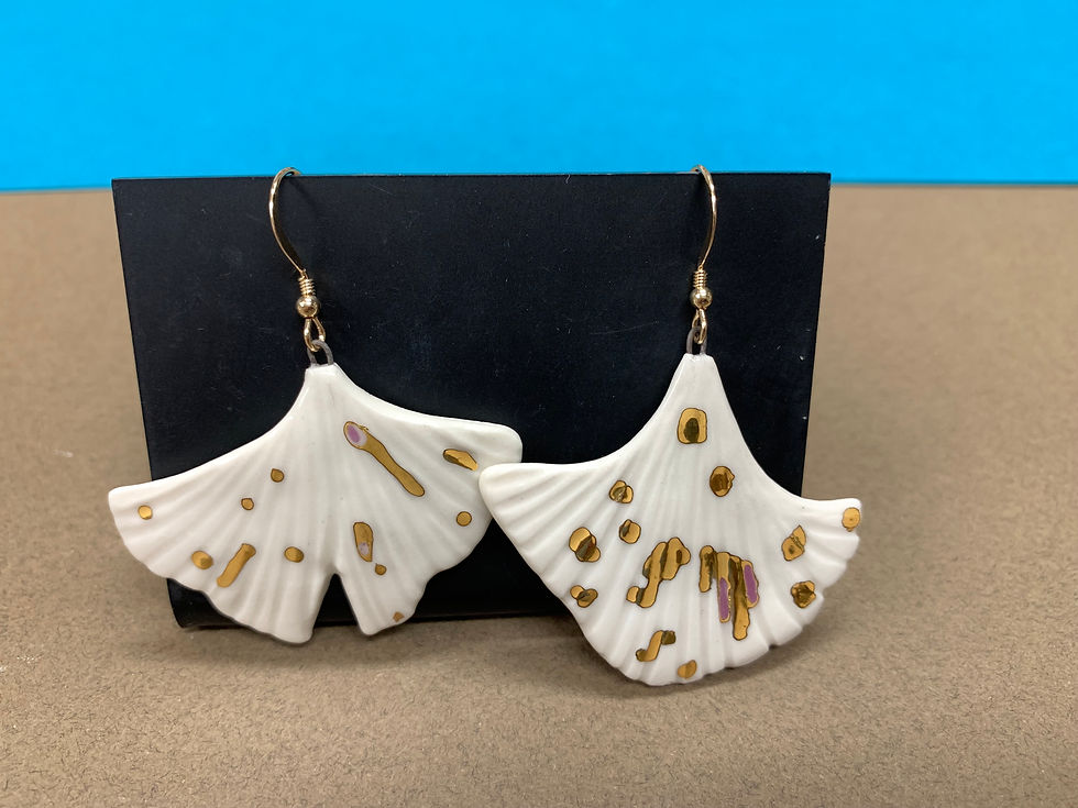 Miniature : ginkgo porcelaine or